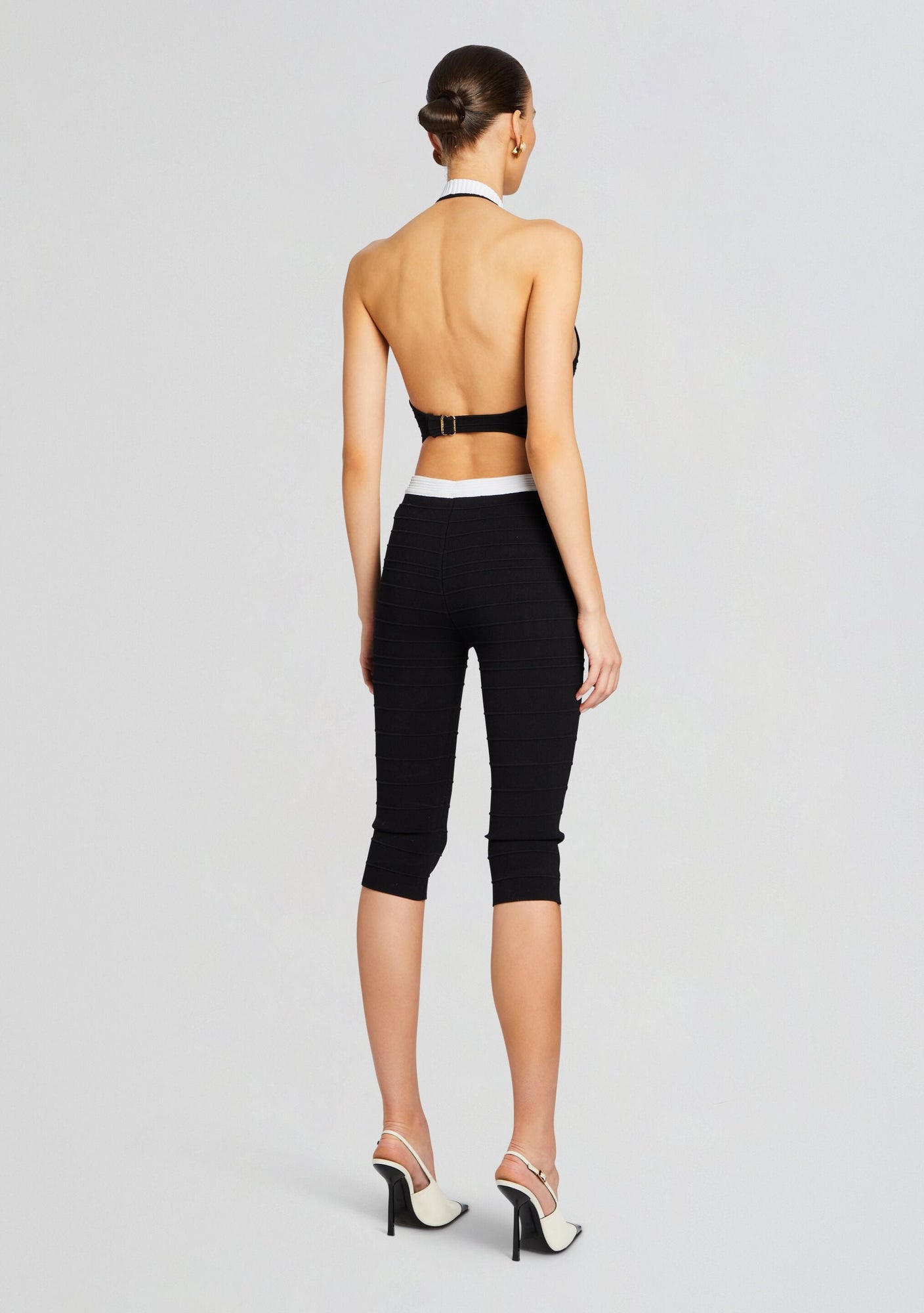 Morgana Bandage Knit Pant | Black/White