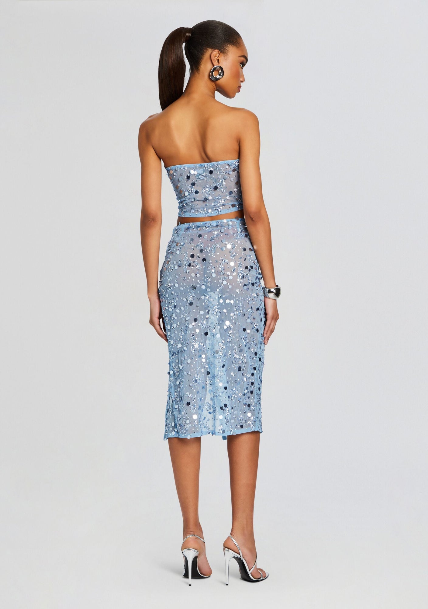 Mirage Embellished Skirt | Dusk Blue