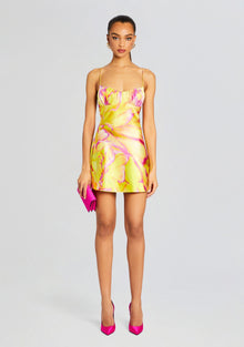 Eden Silk Dress | Yellow Peony