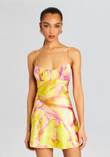 Eden Silk Dress | Yellow Peony