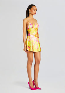 Eden Silk Dress | Yellow Peony