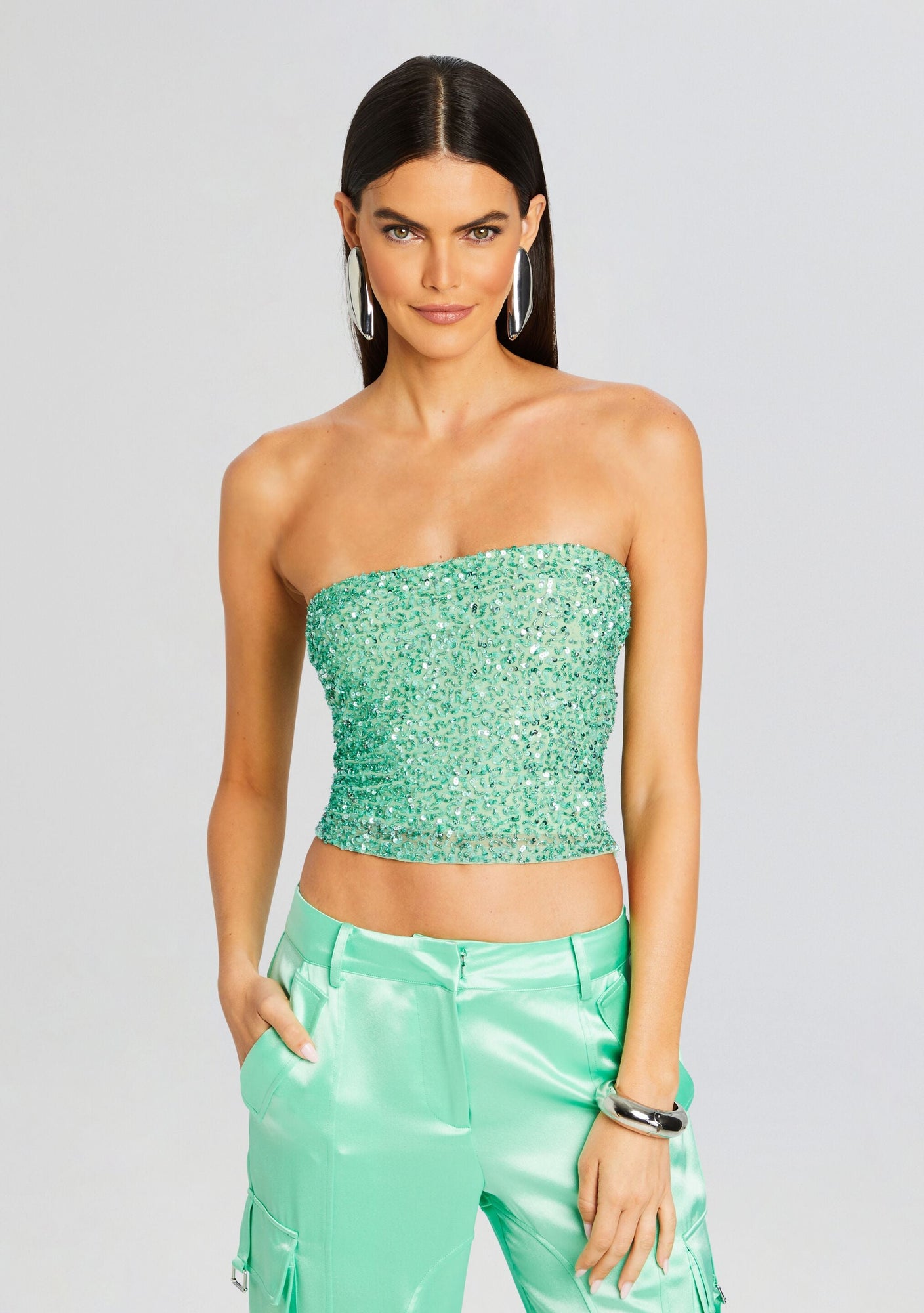 Kala Sequin Top | Pistachio