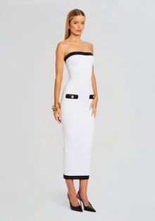 Jenn Bandage Knit Dress | White/Black