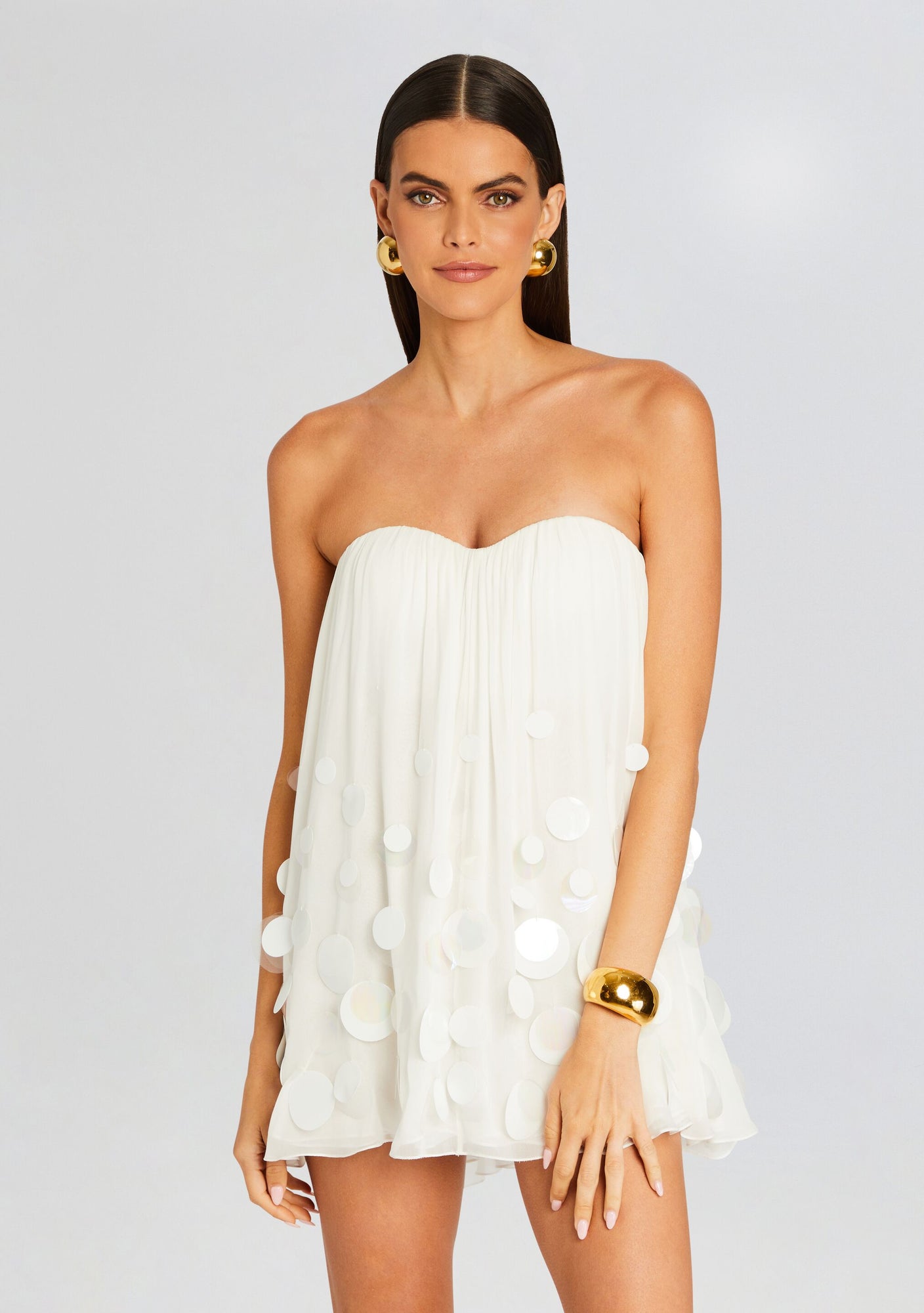 Sherry Embellished Dress | White