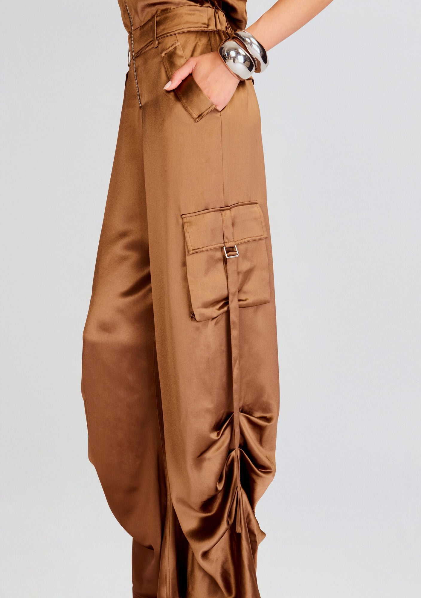 Estrella Cargo Jumpsuit | Cognac