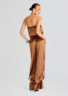 Estrella Cargo Jumpsuit | Cognac