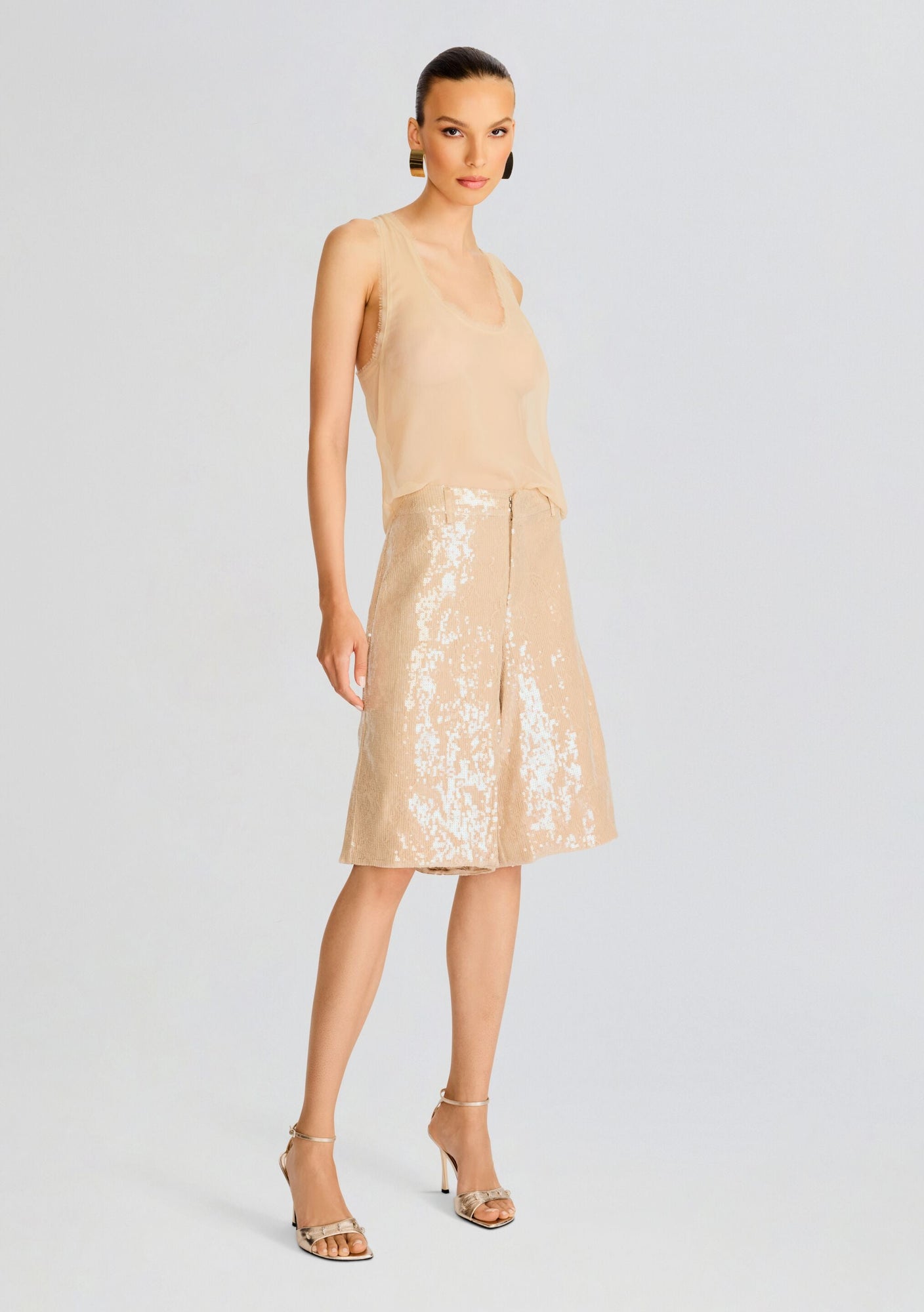 Presely Sequin Short | Nude