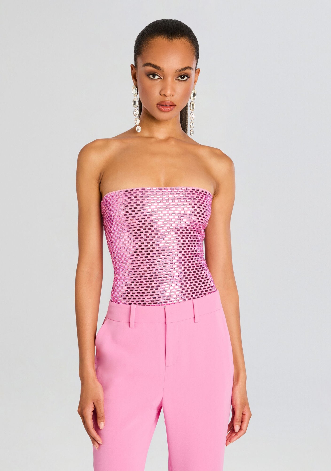 Valery Embellished Knit Top | Light Rose