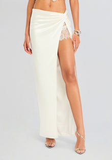 Reeve Silk Maxi Skirt | White