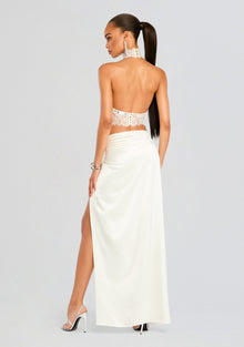 Reeve Silk Maxi Skirt | White