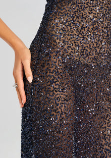 Villy Sequin Gown | Navy