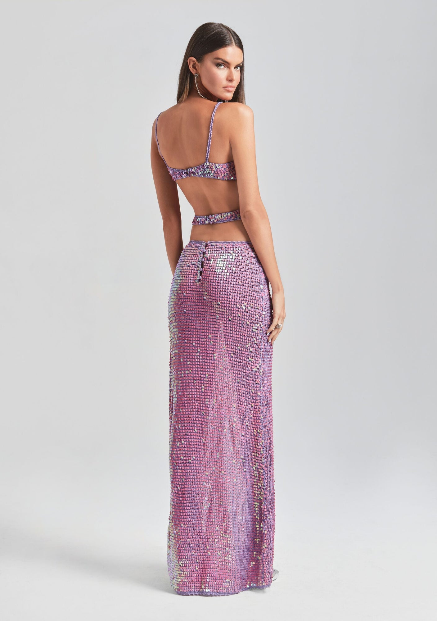 Coco Crochet Dress | Iridescent Lilac/Pink