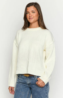 Edwina Raw Edge Knit Sweater | Cream