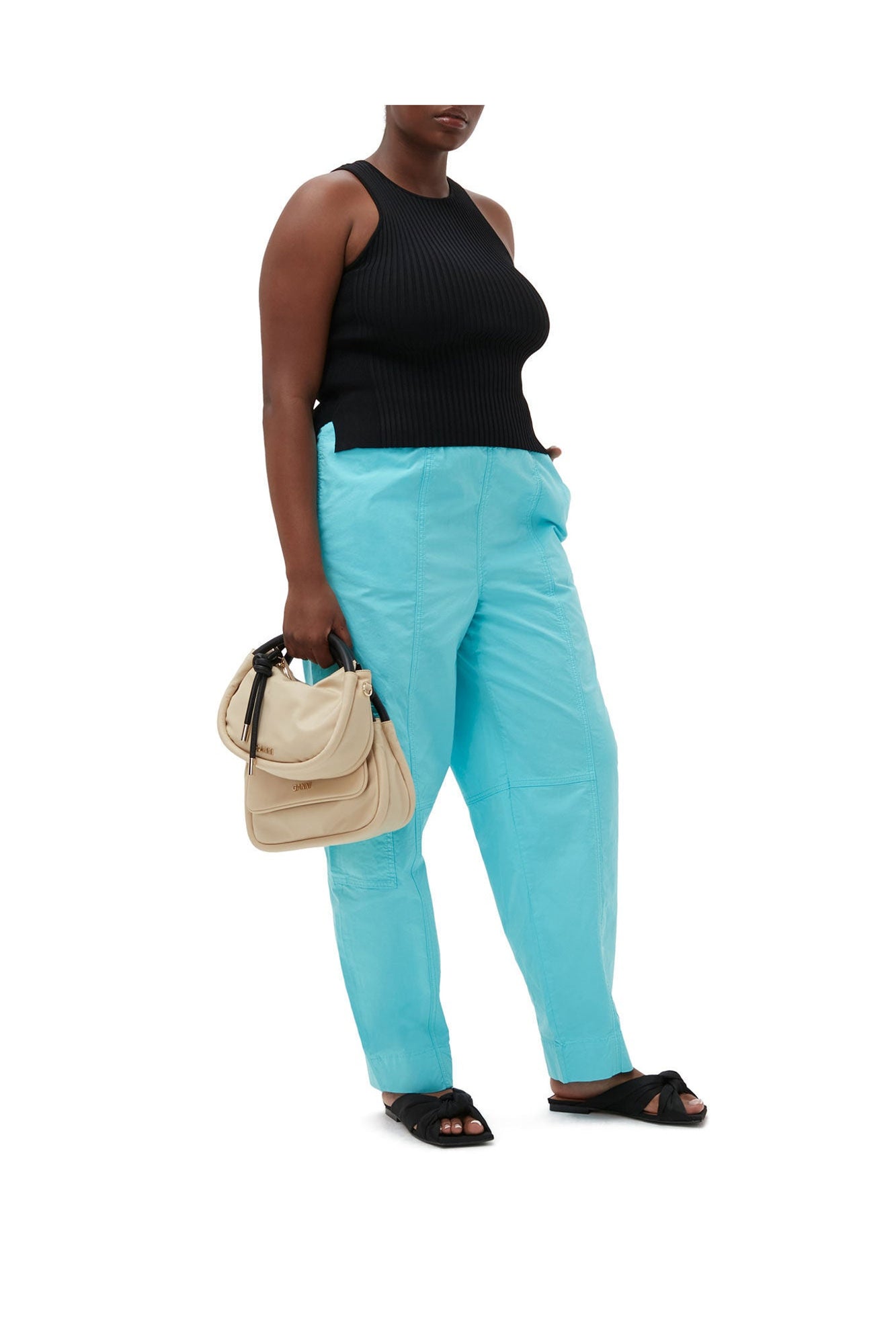 Elasticated Curve Trousers | Blue Curacao