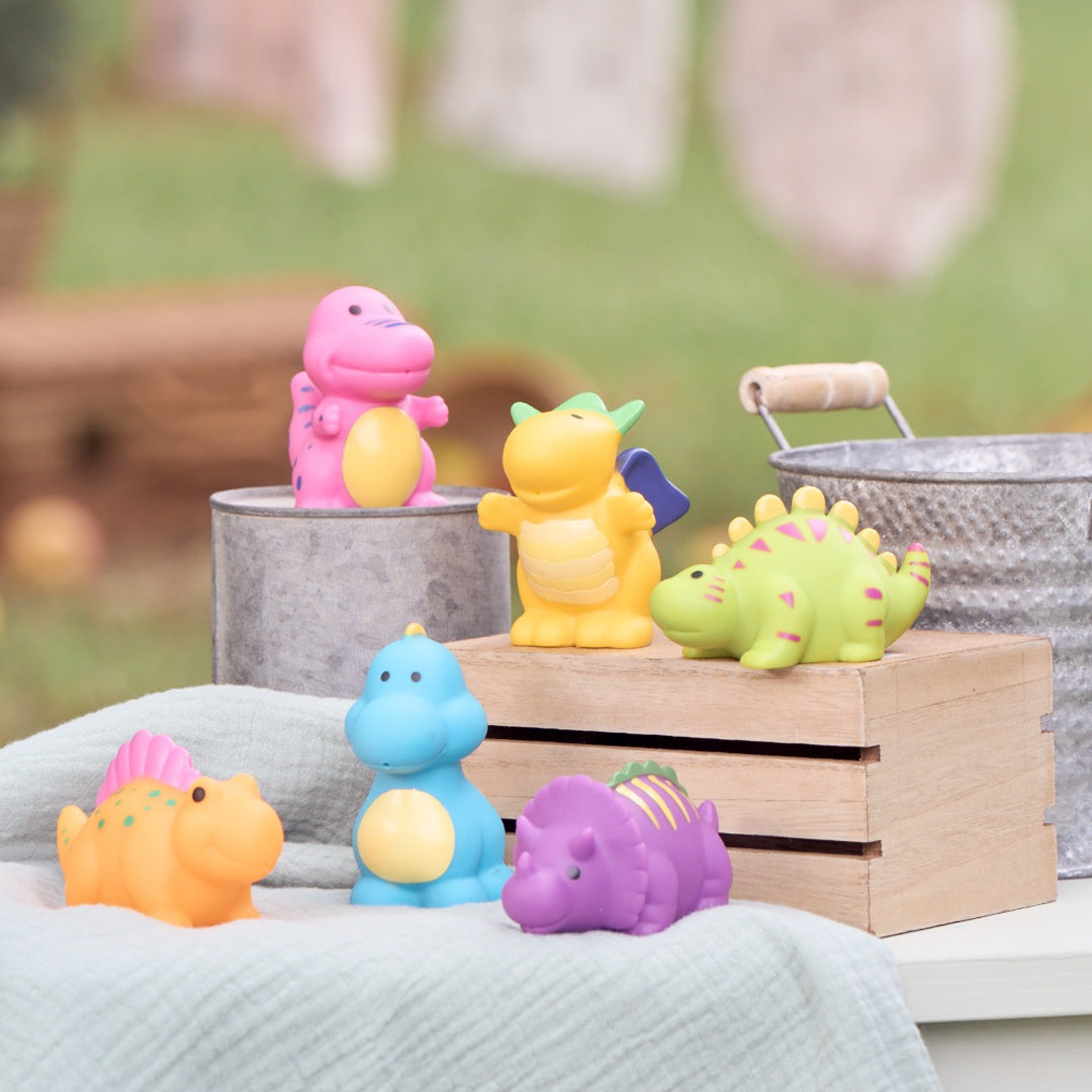 Unisex | Dinosaur Party Squirtie Baby Bath Toys | Multi