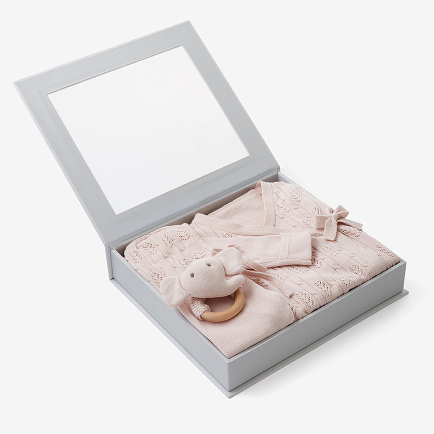 Unisex | Blush Pink Baby Layette Set w. Box | Pink