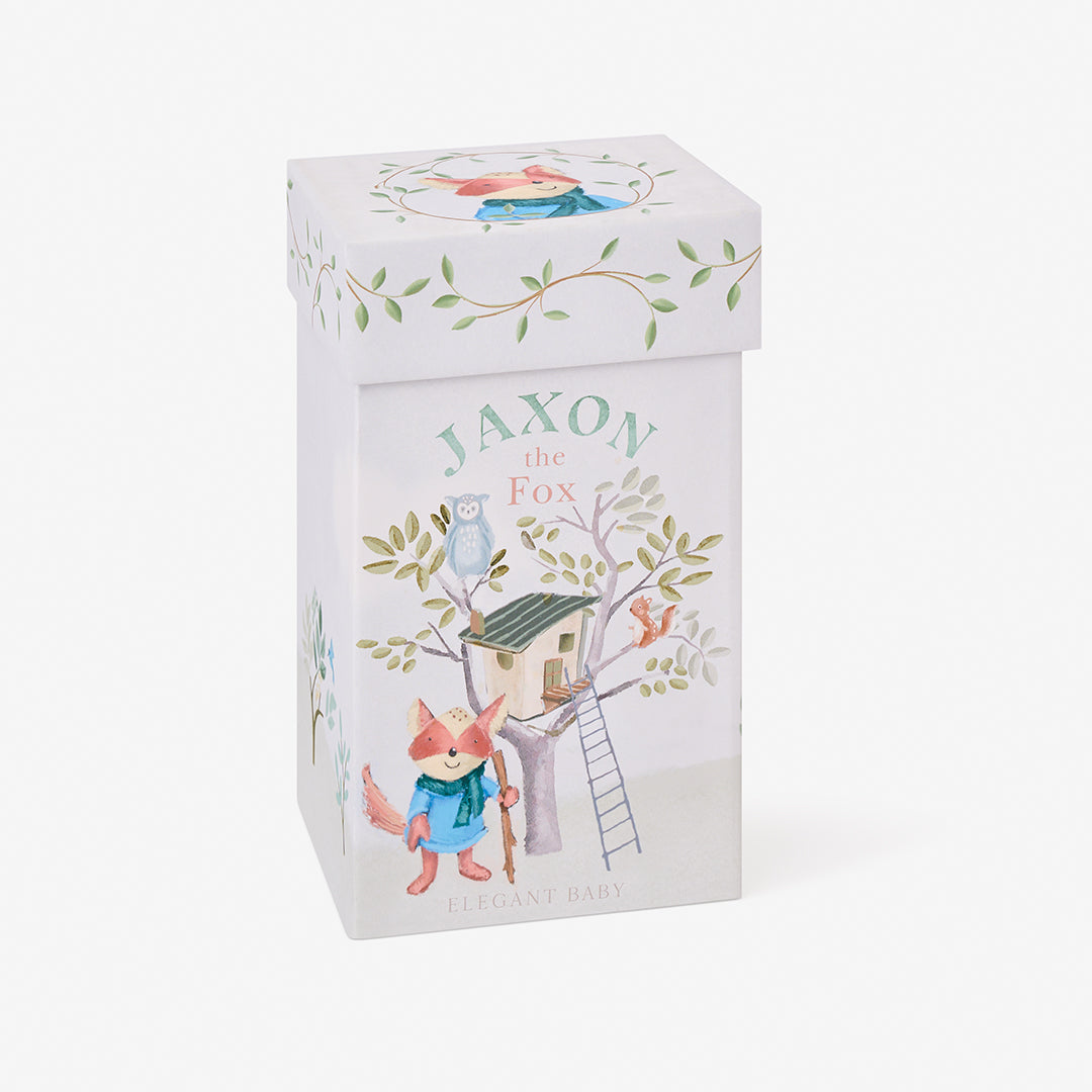Unisex | 10" Jaxon the Fox Linen Toy Boxed | Blue
