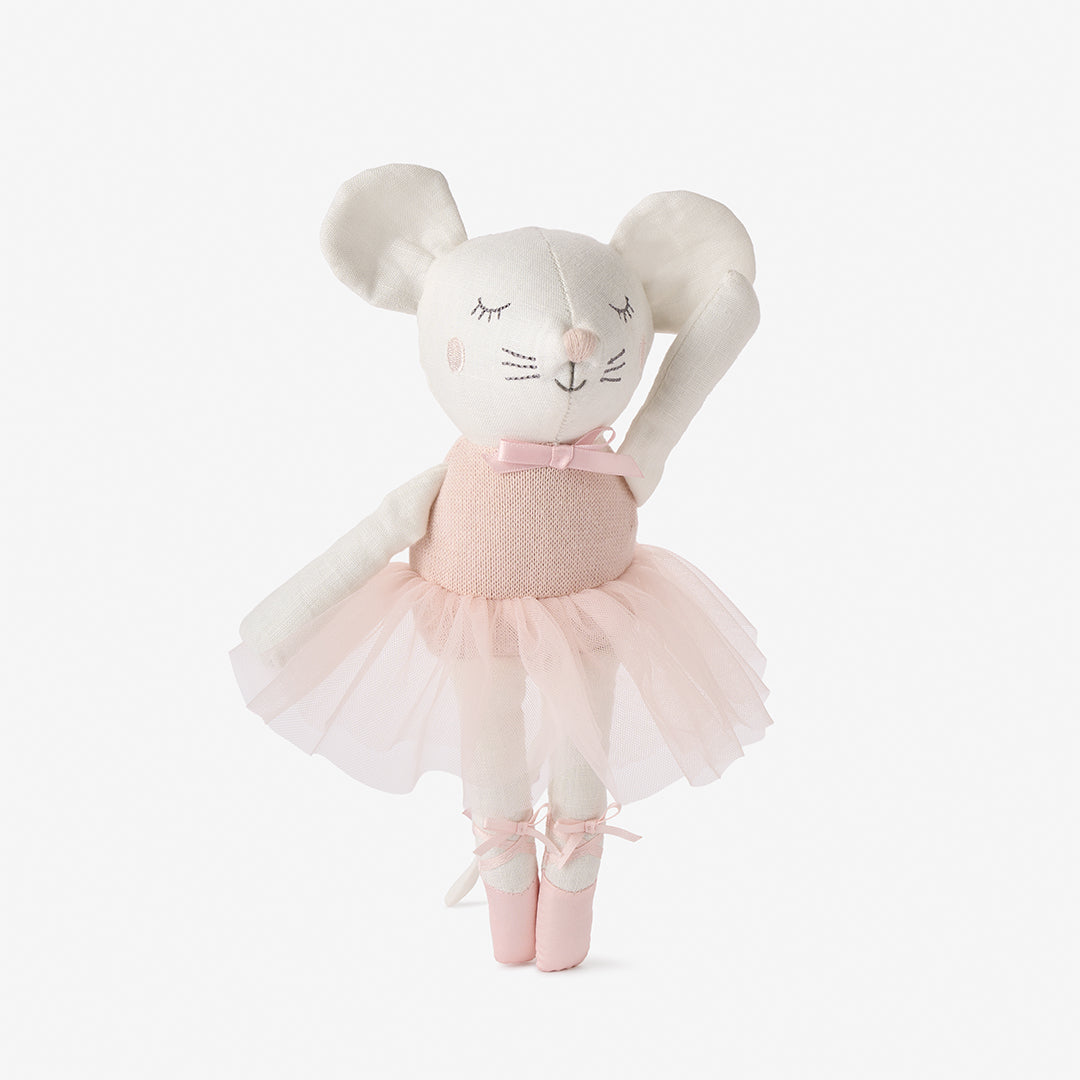 Unisex | 10" Mia the Mouse Ballerina Linen Toy Boxed | Pink