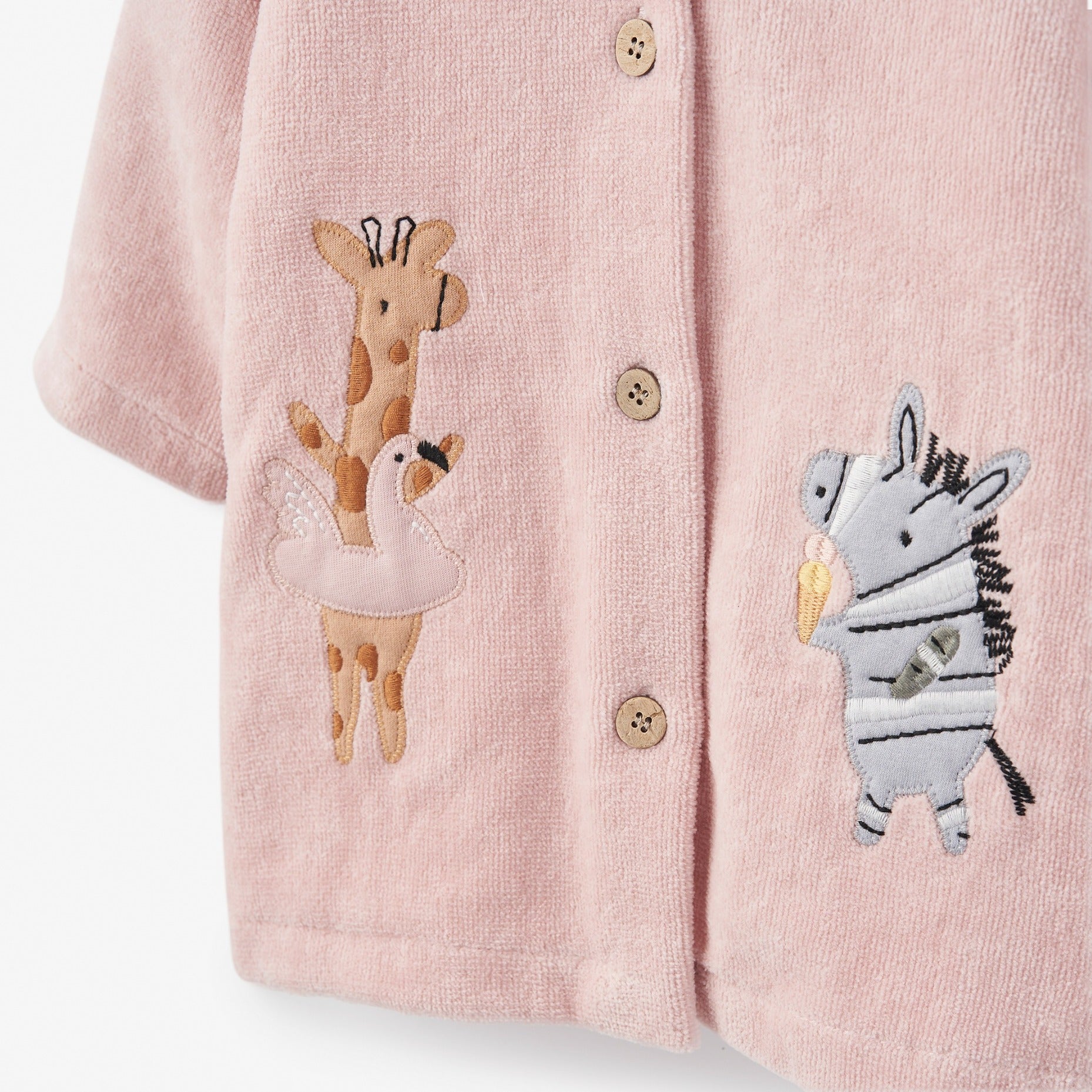 Girls | Pale Pink Seaside Safari Terry Beach Coverup | Pink