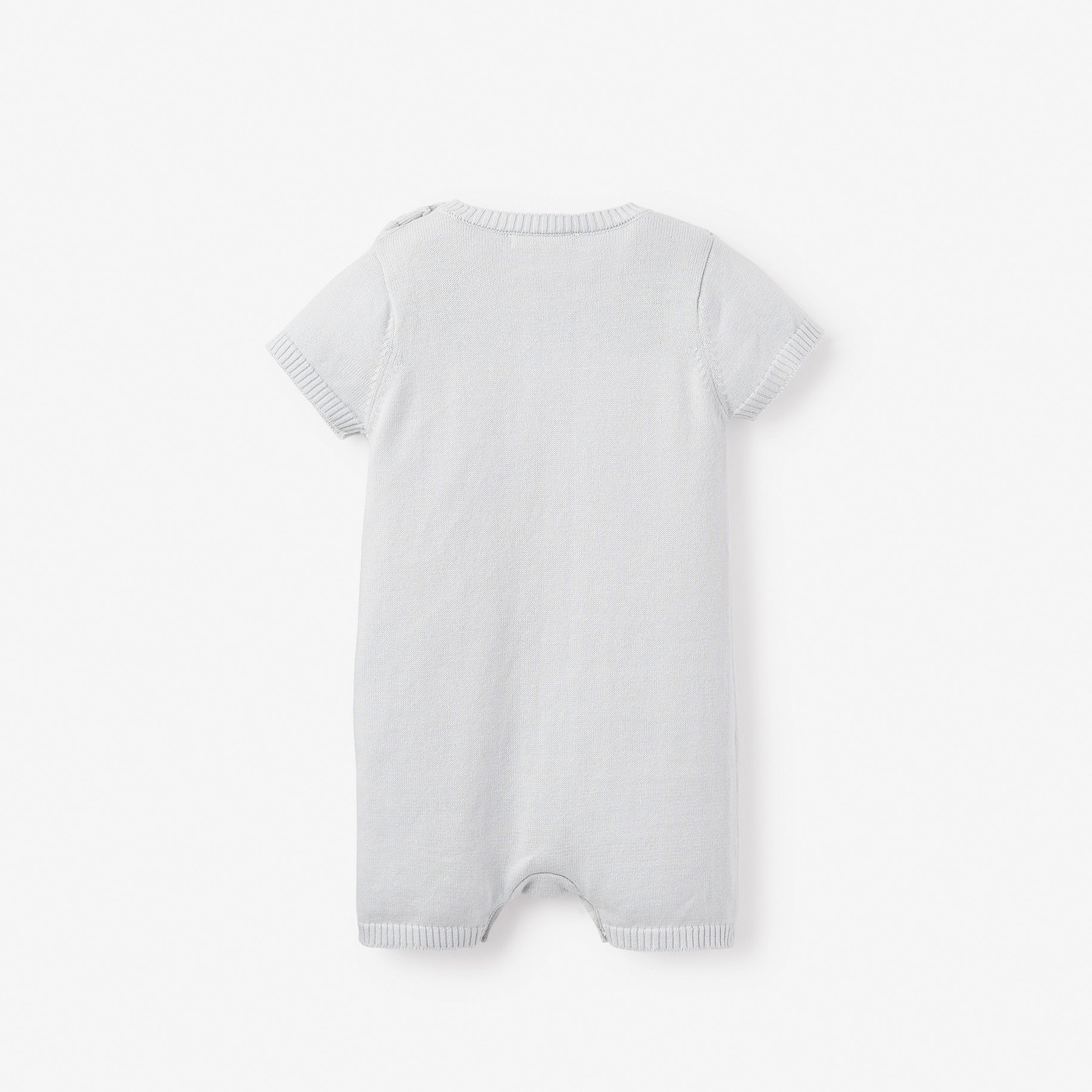 Boys | Pale Blue Bunny Knit Shortall Romper | Blue