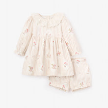 Girls | Magical Mouse Cameo Stripe Mini Cord Lace Collar Dress + Bloomer Se | Pink