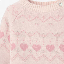Girls | Love Fairisle Sweater, Footed Pant + Hat Set 3pc | Pink