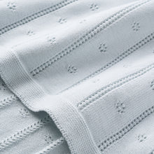 Boys | Pale Blue Pointelle Knit Baby Blanket | Blue