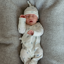 Boys | Blue Safari Print Organic Cotton Pointelle Layette 2 Pc Gift Set | Blue