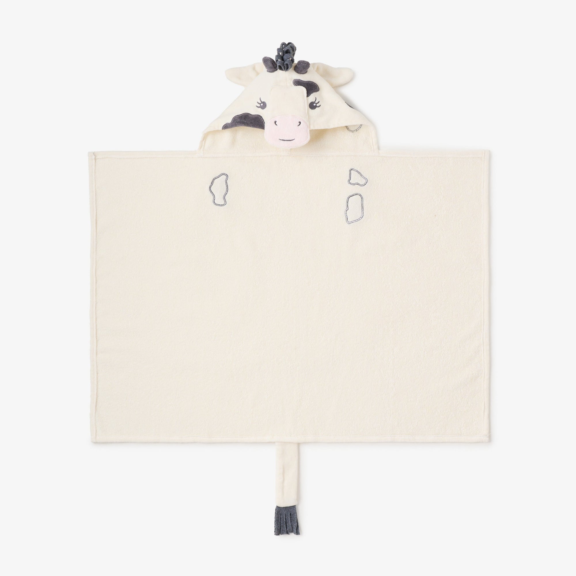 Unisex | Cow Hooded Baby Bath Wrap | White