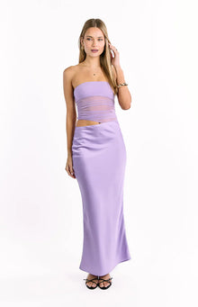 Elinor Satin Maxi Dress | Lilac