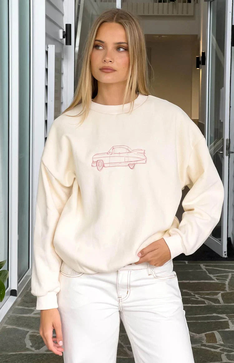 Elodie Crew Neck Sweater | Cream