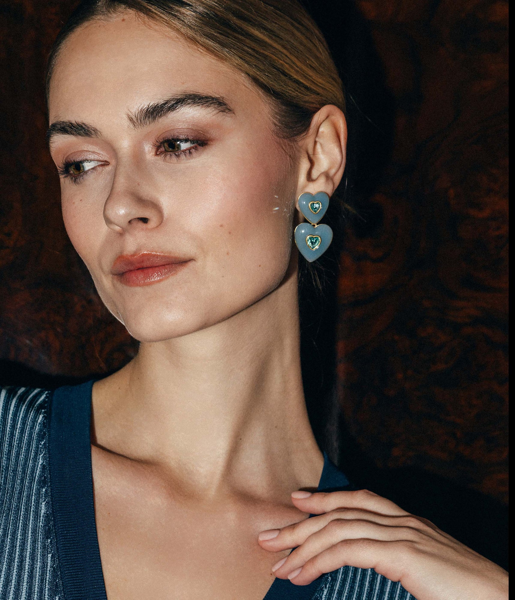 Elodie Heart Drop Earrings - Loren Hope