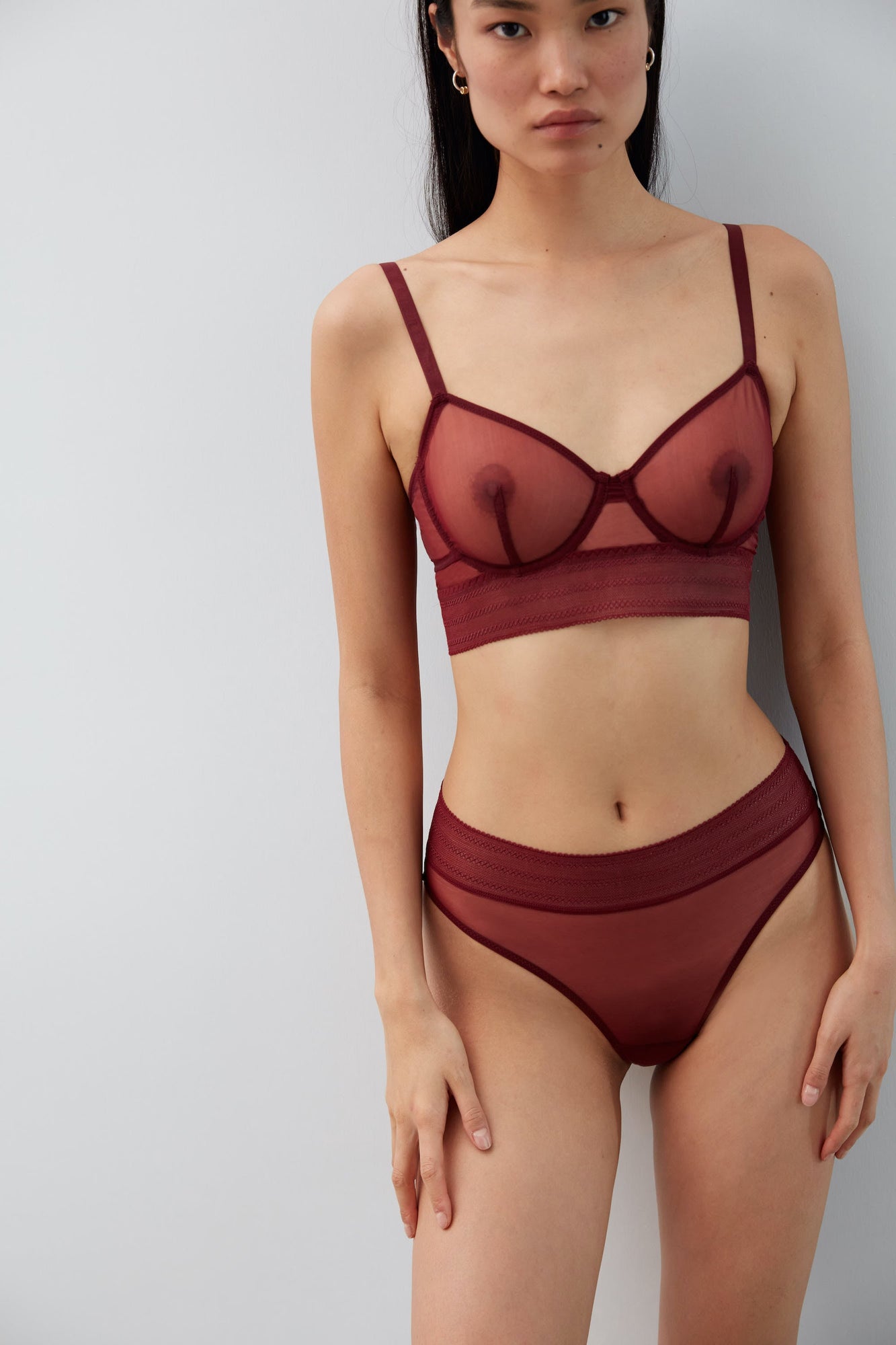 Bare Underwire Full Cup Longline Bra | Bloodstone