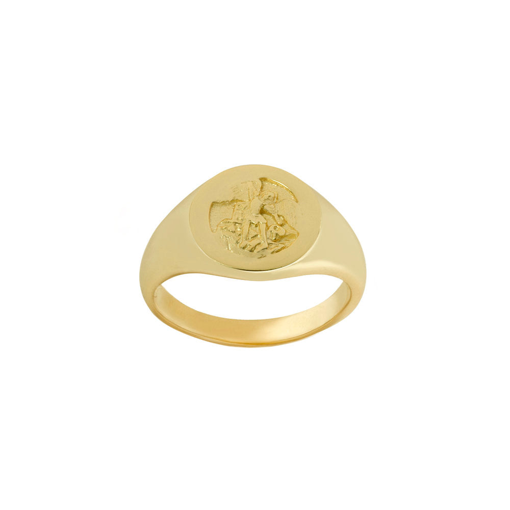 The Saint Michael Signet Ring | Gold Vermeil & Silver