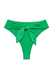 Paula Tie Up Bikini Bottom | Emerald Shimmer