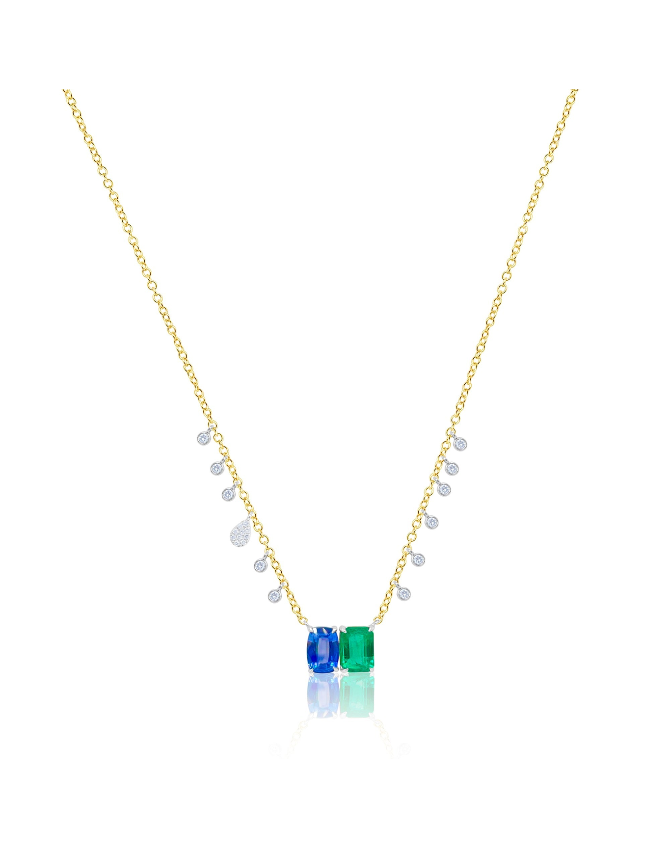 Emerald and Sapphire Necklace | Blue