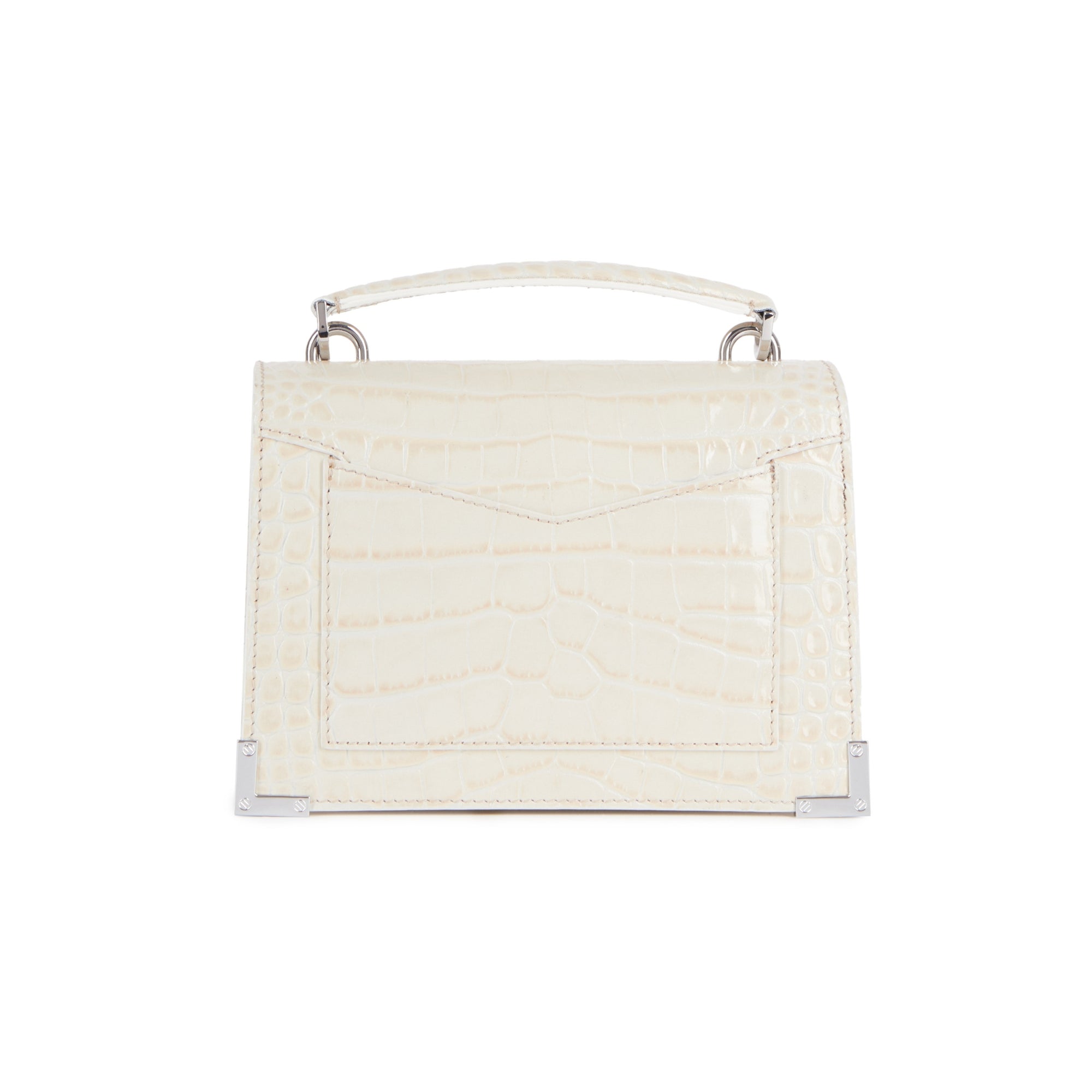 Emily Chain Bag In Crocodile-Effect Leather | Women | Ecru