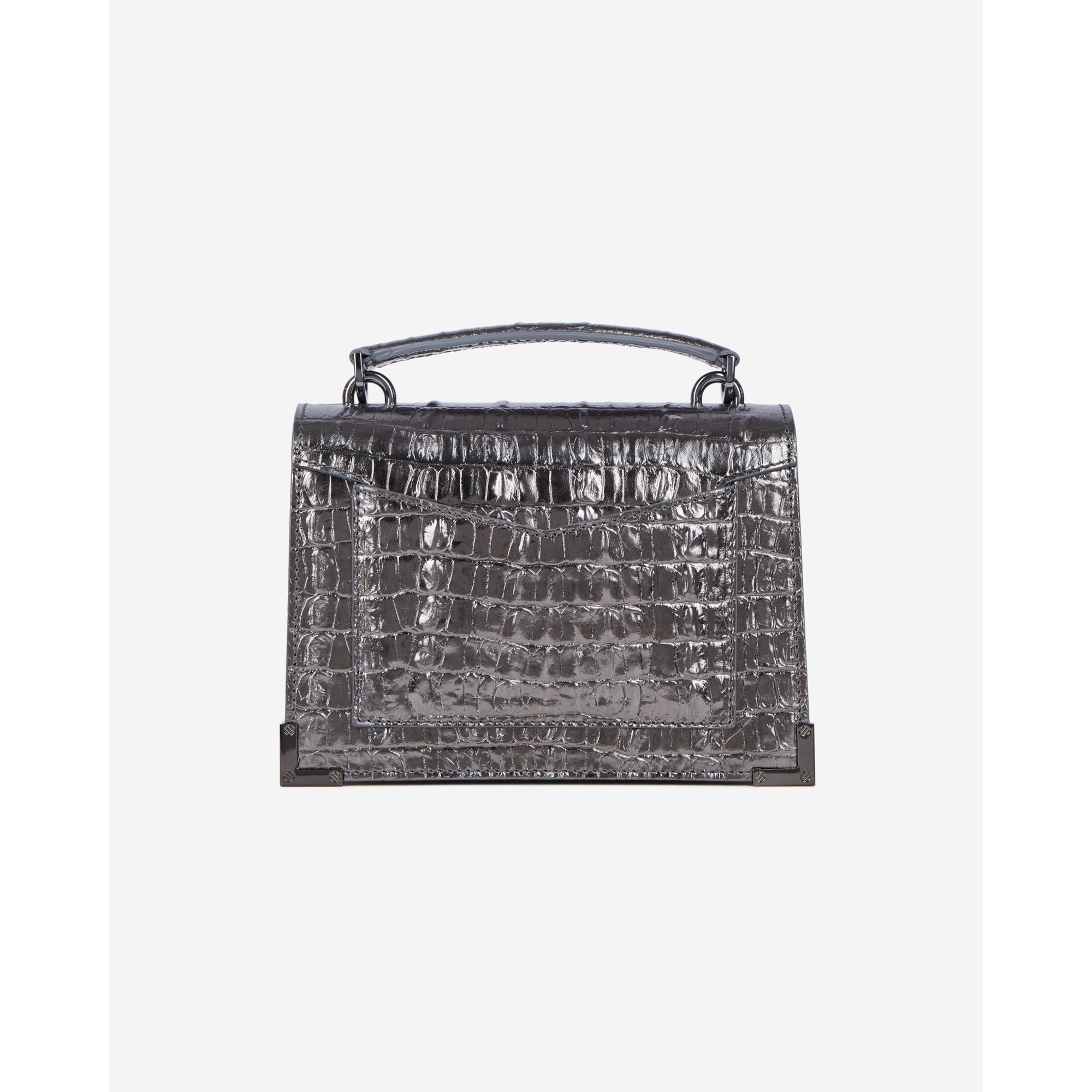 Emily Small Bag In Crocodile-Effect Leather | Women | Gunmetal