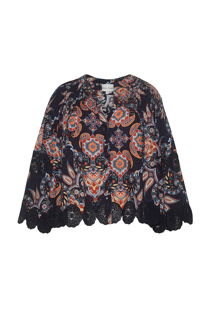 Emma Top | Black Vintage Paisley