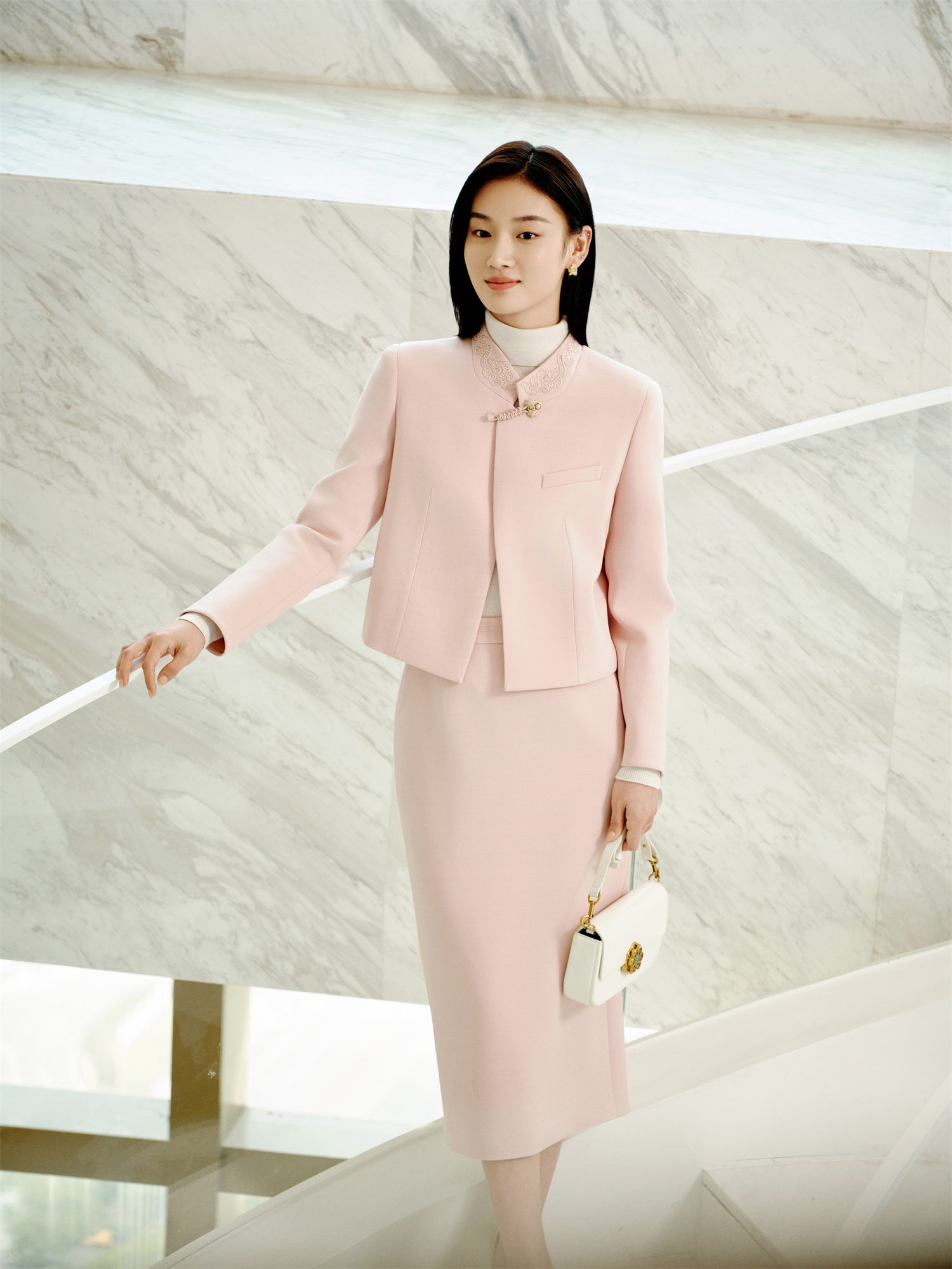 Silk and Wool Skirt | Pink