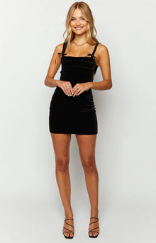 Erica Velvet Mini Dress | Black