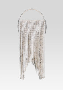 Estel Small Pearl Fringe Bag | White Pearl