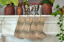 Holiday Stocking | Vintage Spruce Green Stripe | Set of 2