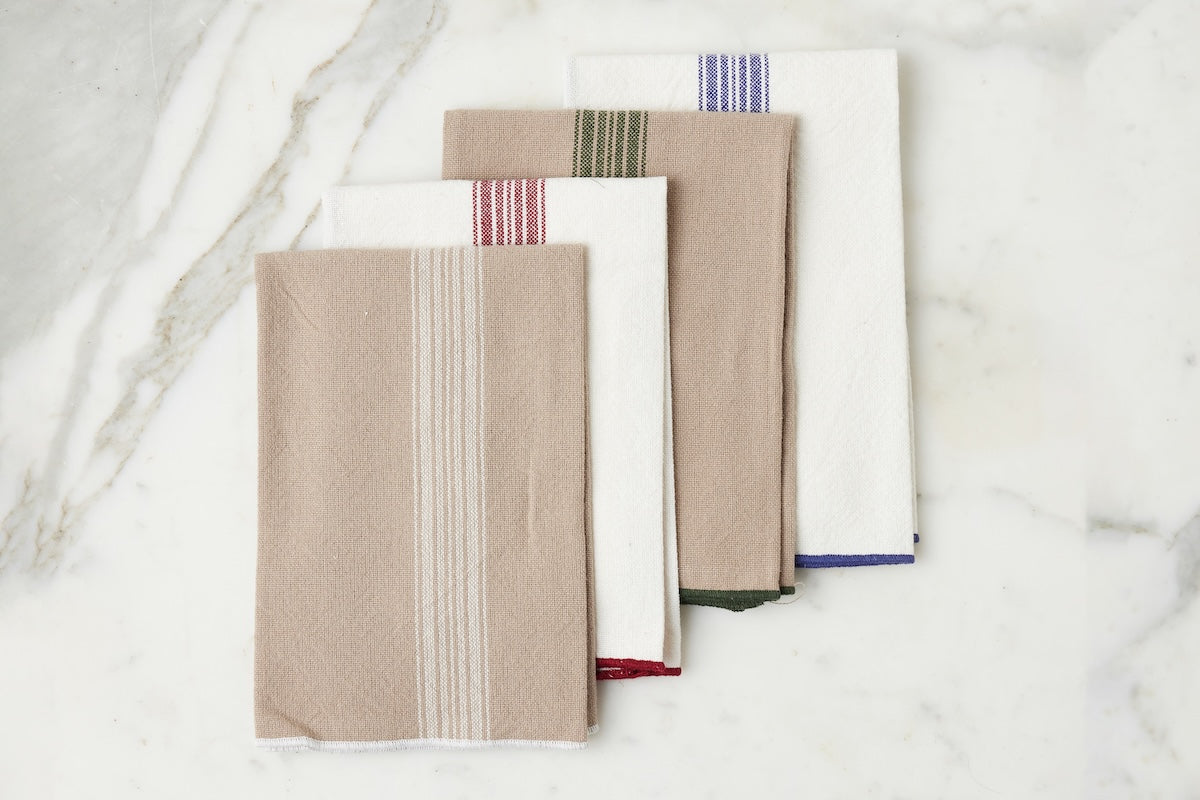 Dinner Napkins | Vintage Navy Blue Stripe | Set of 4