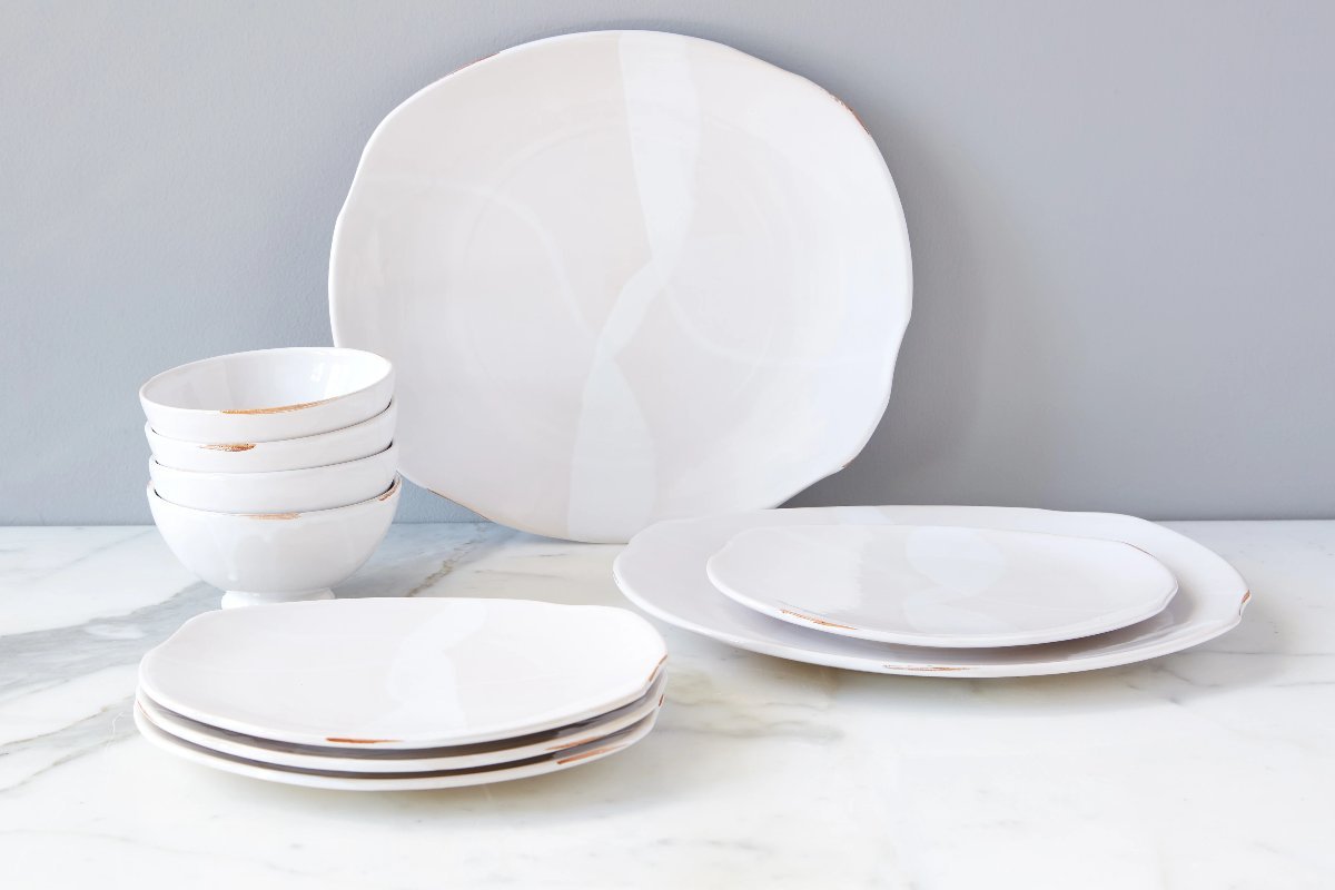 Exposed Edge Organic Dinner Plate | White | Large