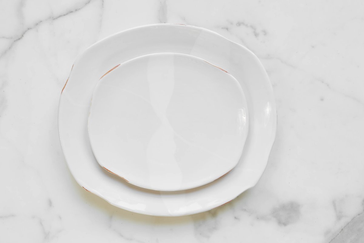 Exposed Edge Organic Dinner Plate | White | Large