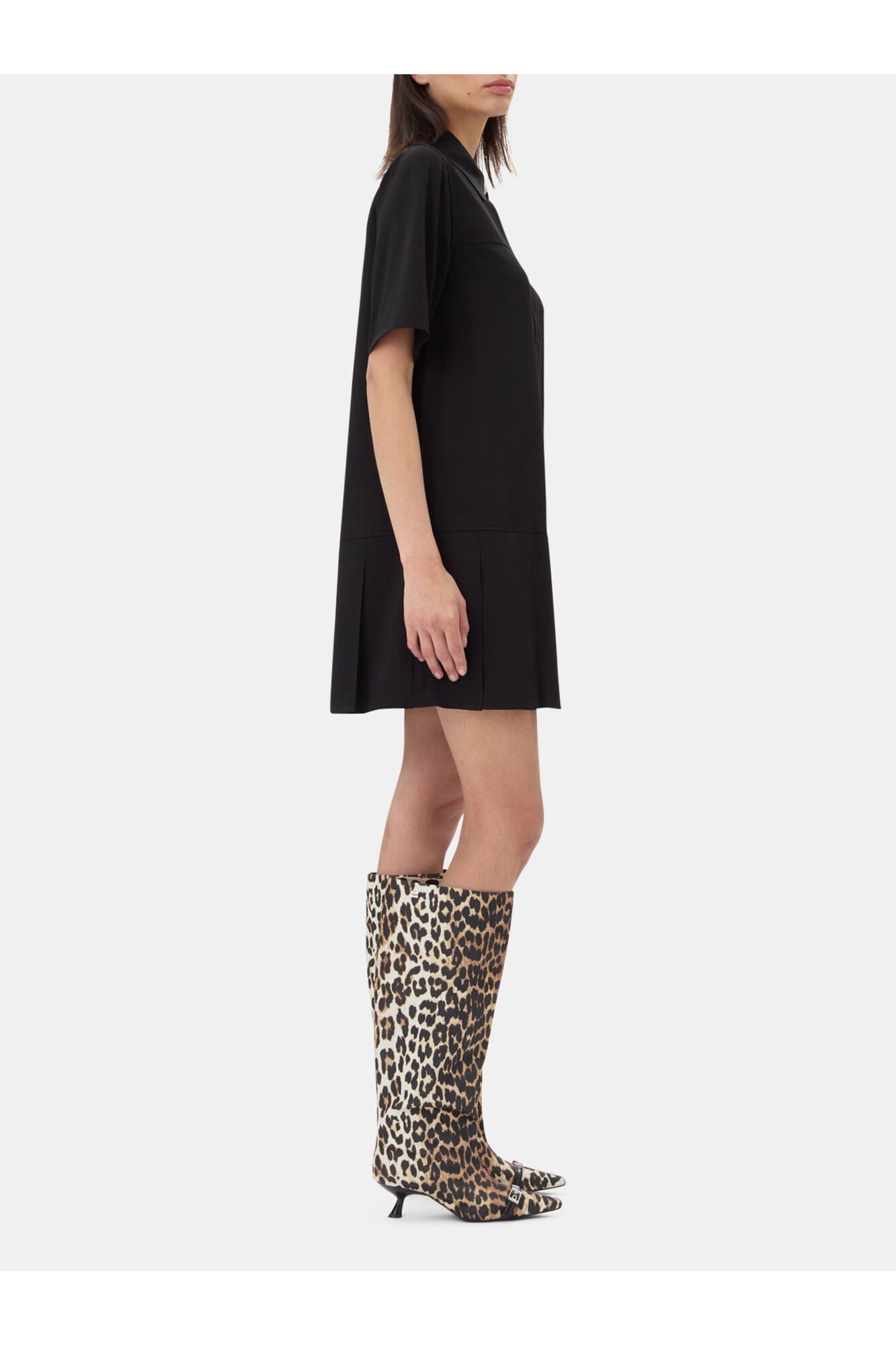 Eyelets Slouchy High Shaft Boots | Leopard