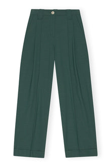 Drapey Melange Pleat Trousers | Trekking Green