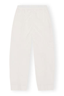 Washed Cotton Canvas Elasticated Curve Pants | Egret