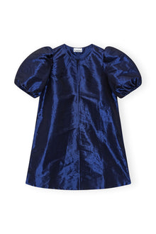 Shiny Taffeta Mini Dress | Sodalite Blue